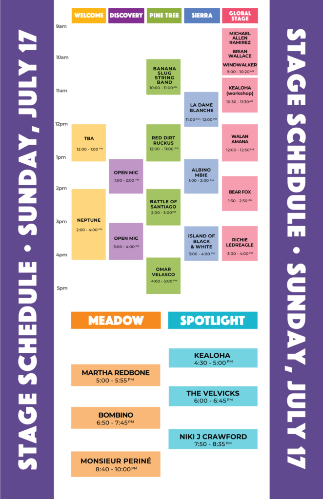 Stage Schedule California Worldfest 2022