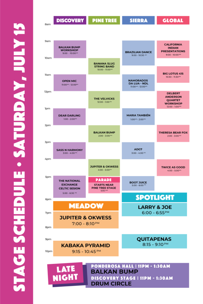 Stage Schedule California Worldfest 2023